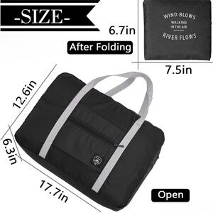 Sleek Black Duffel Bag with Gray Accents
